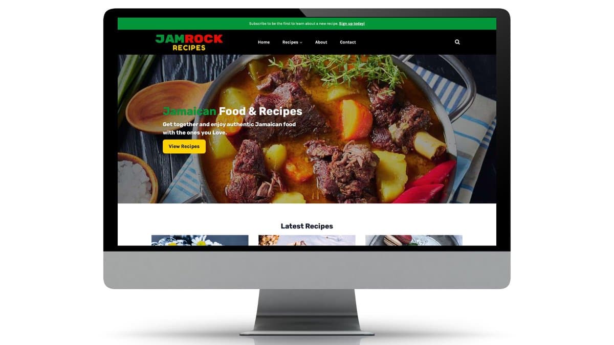 A Computer Screen Displaying A Website For A Restaurant.