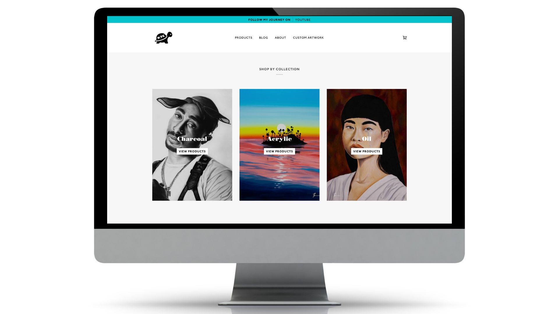 A Computer Screen Displaying A Website For An Artist.