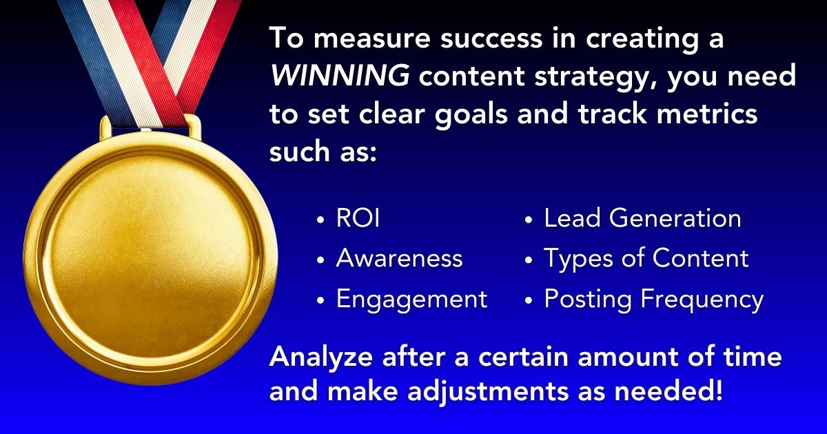 To Measure Success In Creating A Winning Content Strategy You Need To Track Metrics.
