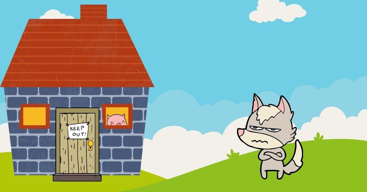 A Cartoon Dog Standing In Front Of A House.