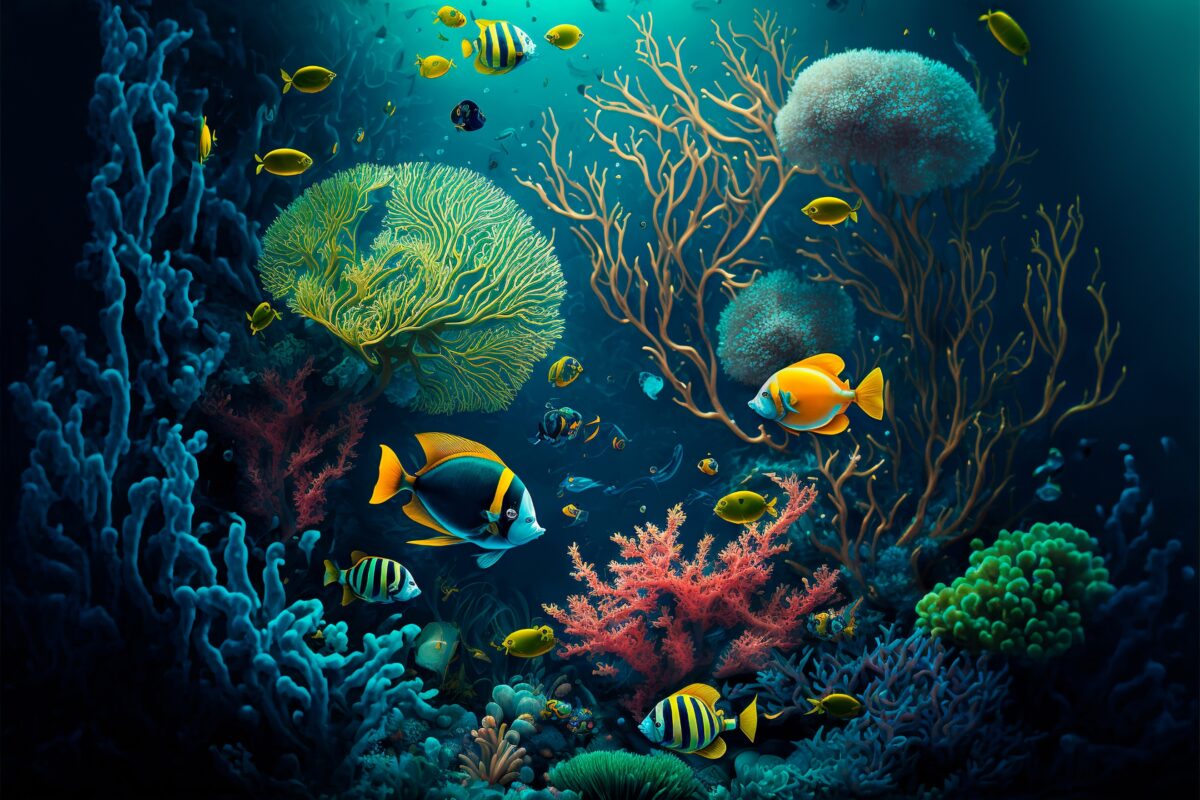 Transform Your Photos Into Breathtaking Underwater Art With Vibrant Fish And Stunning Corals.