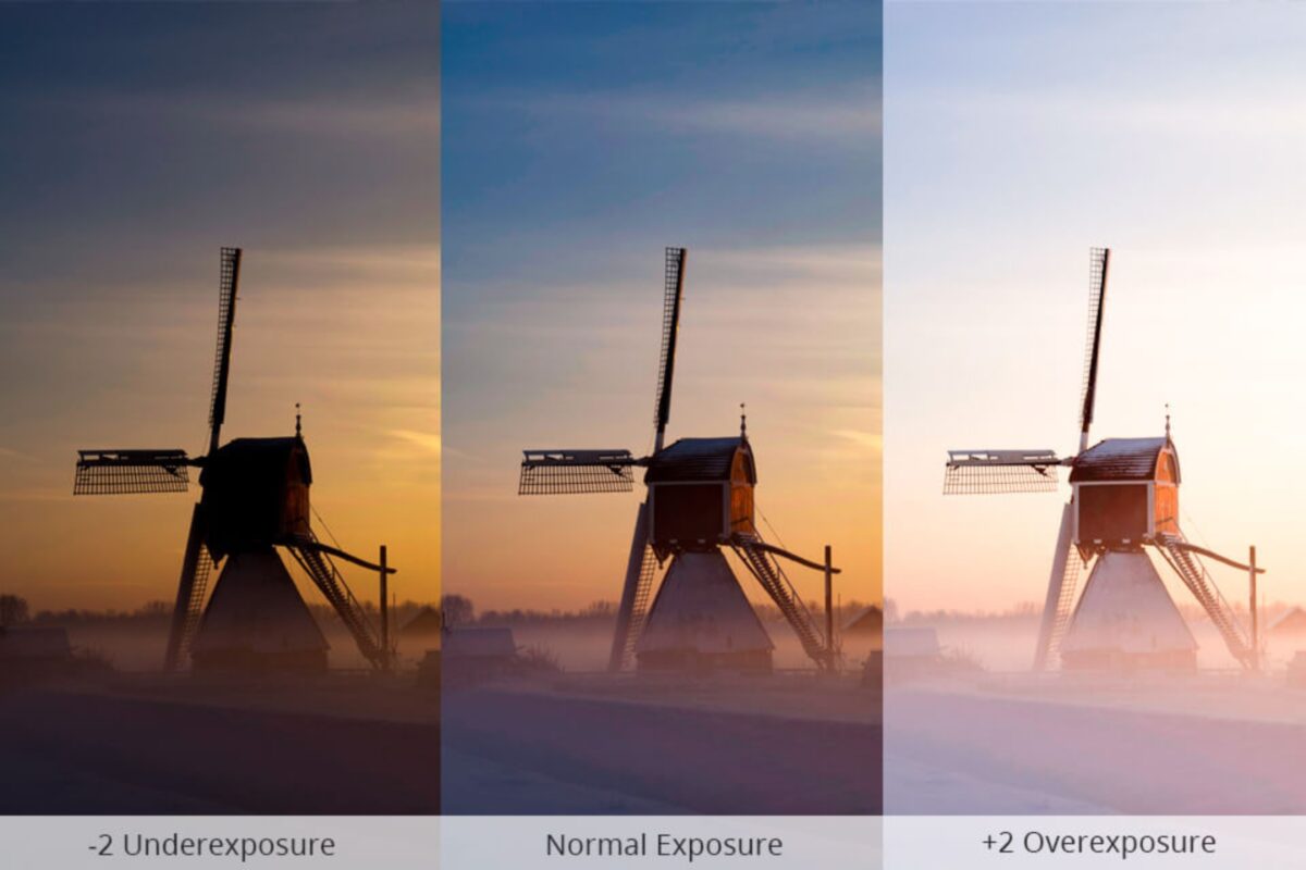 Four Stunning Images Of A Windmill Captured With Perfect Exposure, Showcasing Its Magnificence At Different Times Of The Day.