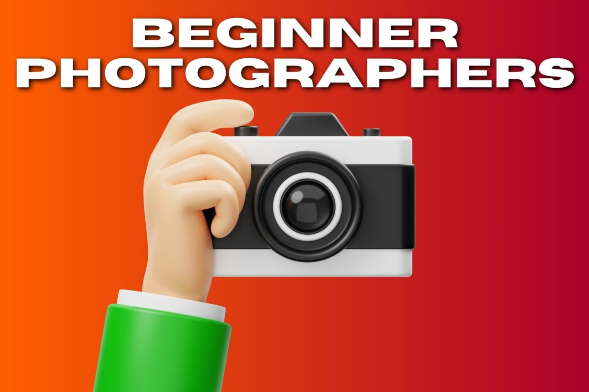 A Hand Holding A Camera With The Words Beginner Photographers And Photography Equipment.