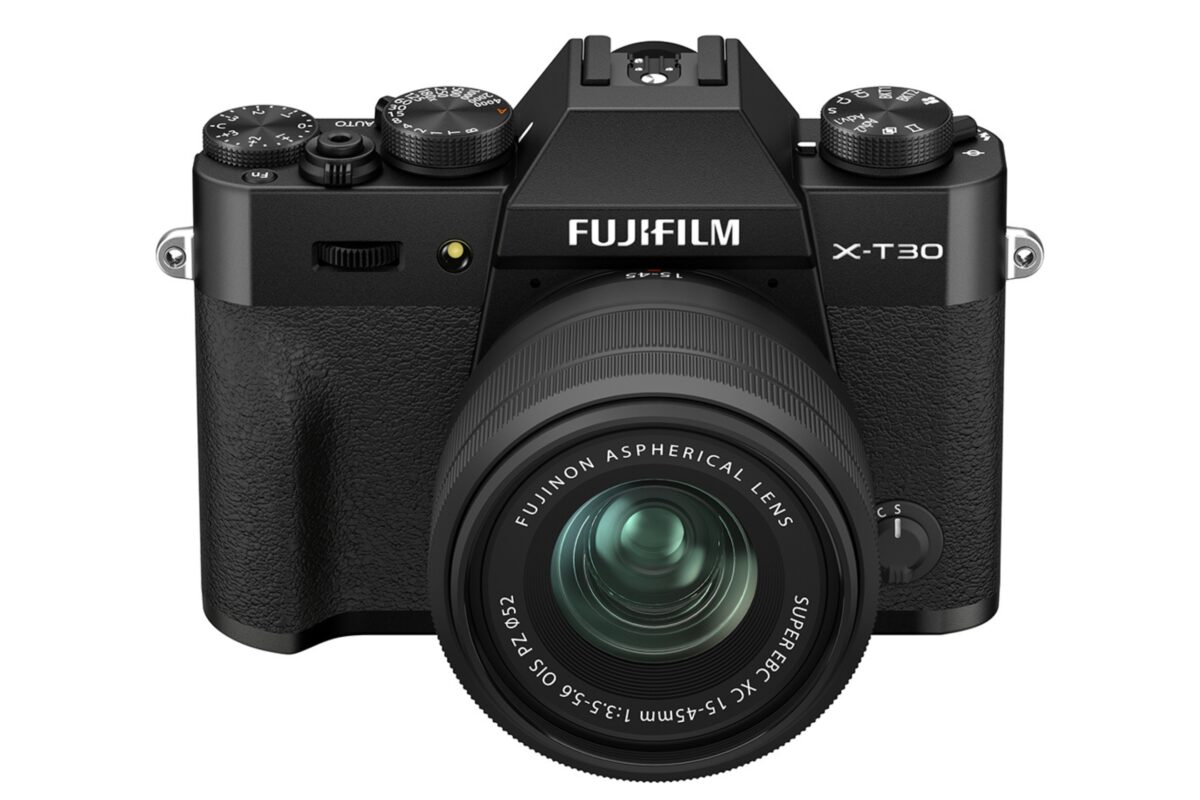 The Fujifilm X100T, A Budget-Friendly Camera, Is Shown On A White Background.