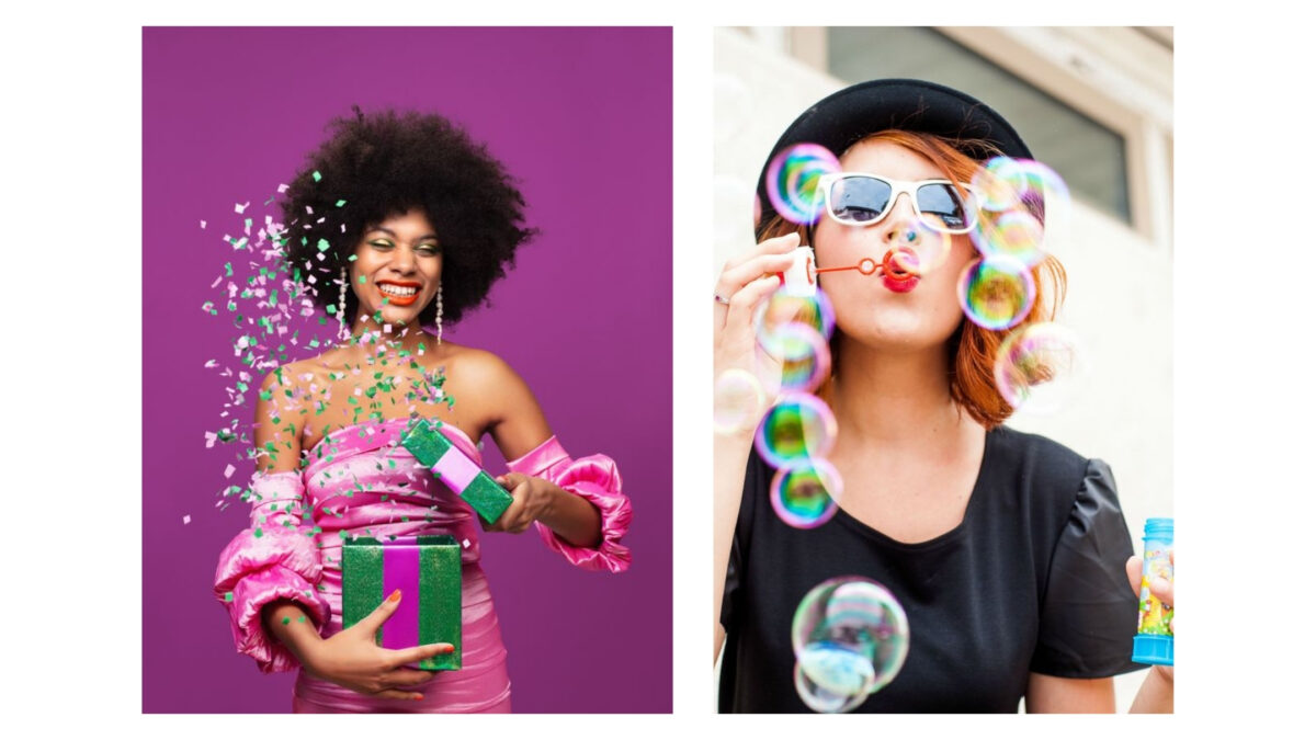 Props To Bring To A Photoshoot: Woman, Bubbles