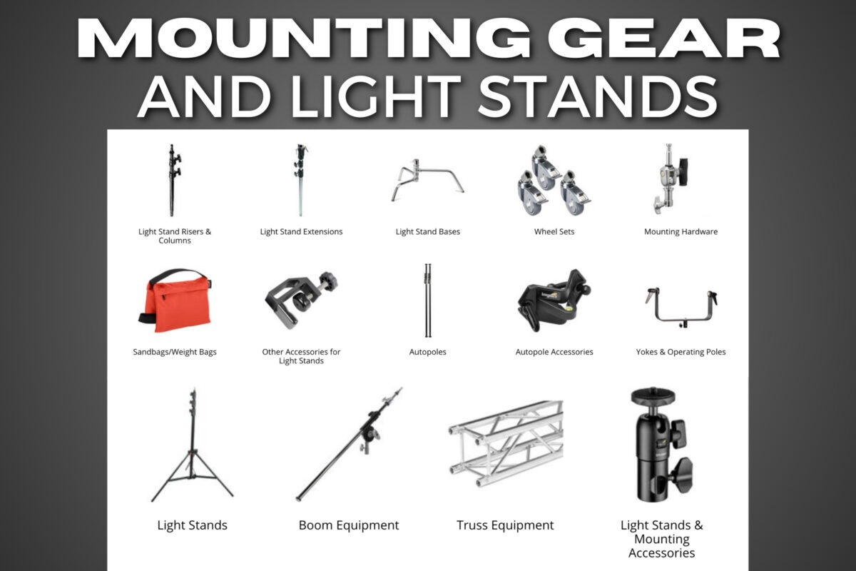 Mounting Gear And Light Stands.