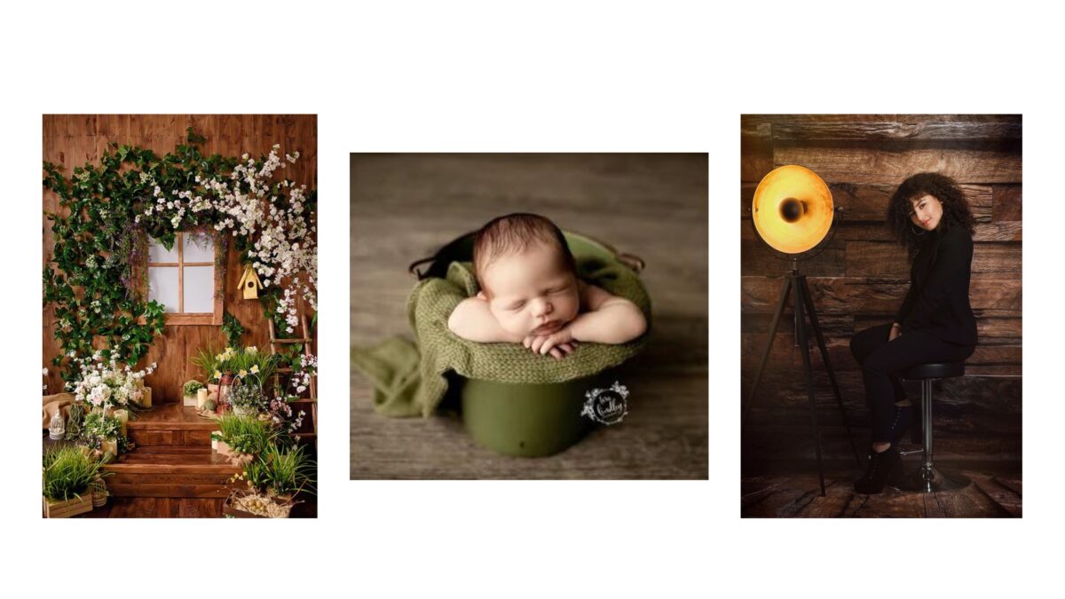 Four Adorable Pictures Capturing A Baby In A Hat, Showcasing Creative Backdrop Ideas For Captivating Photography.